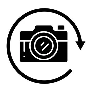 Rotate Camera Glyph Icon 库存插图