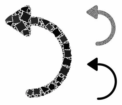 Rotate CCW Composition Icon of Bumpy Elements Stock Illustration
