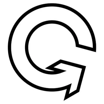 Rotate Ccw Outline Vector Icon Stock Illustration