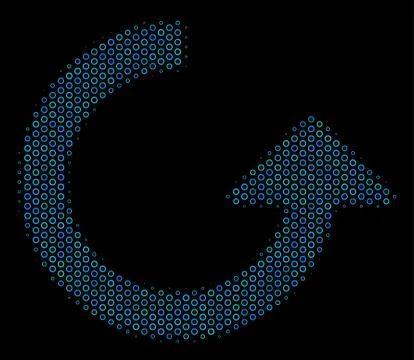 Rotate Composition Icon of Halftone Spheres Illustrazione stock