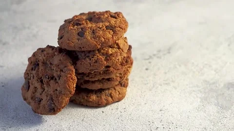 Rotate of cookies stack, copy space Stock Footage 235988520