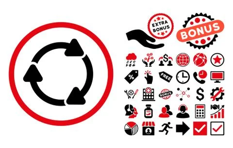 Rotate CW Flat Vector Icon with Bonus Stock Illustration