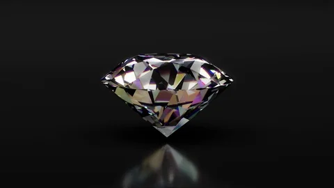 Rotate Diamond CG, Front View, Black Background Stock-Footage 115300045