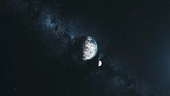 Cartoon Earth Sun and Moon In Orbit. ani... | Stock Video | Pond5