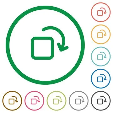 Rotate element flat icons with outlines Illustrazione stock