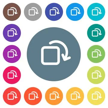 Rotate element flat white icons on round color backgrounds Illustrazione stock