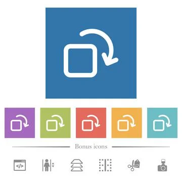 Rotate element flat white icons in square backgrounds Stock Illustration