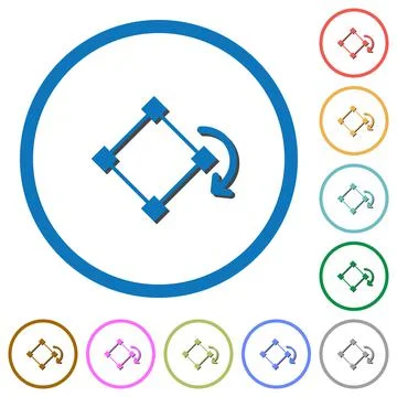 Rotate element icons with shadows and outlines Illustrazione stock