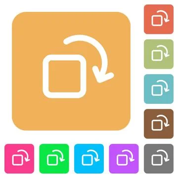 Rotate element rounded square flat icons Illustrazione stock