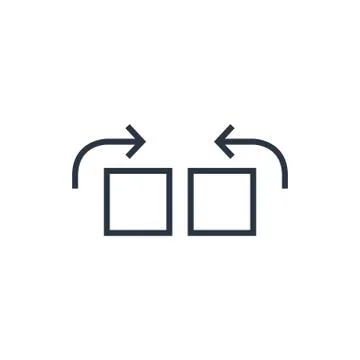 Rotate element square and arrow. 90 degree angle rotation tool counterclockwi Illustrazione stock