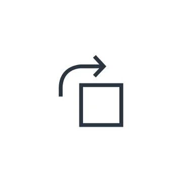 Rotate element square and arrow. 90 degree angle rotation tool clockwise. Sto Illustrazione stock