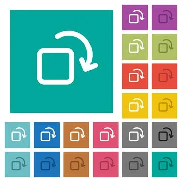 Rotate element square flat multi colored icons Illustrazione stock
