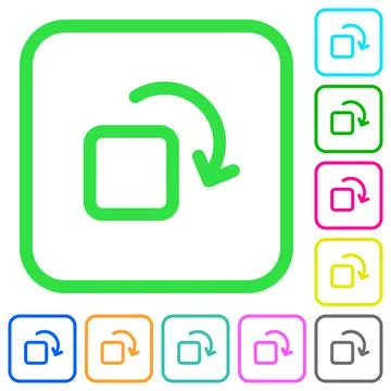 Rotate element vivid colored flat icons icons Illustrazione stock