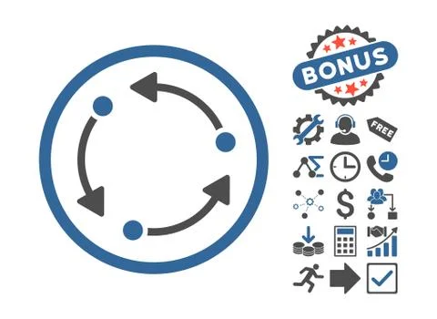 Rotate Flat Vector Icon With Bonus Stock Illustration