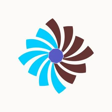 Rotate flower abstract isolated flat design Stock Illustration