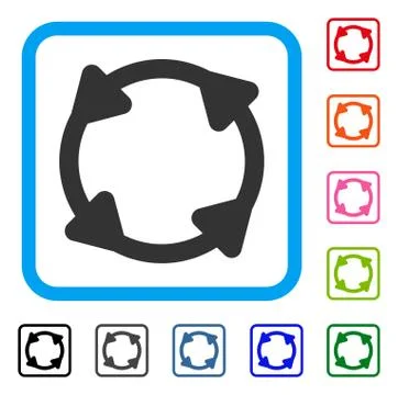 Rotate Framed Icon Illustrazione stock
