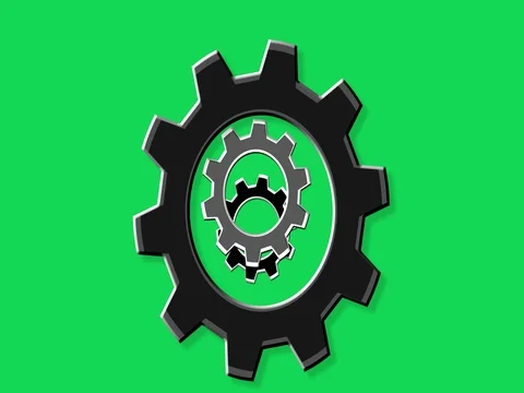 Rotate gears green screen Stock Footage 72353711