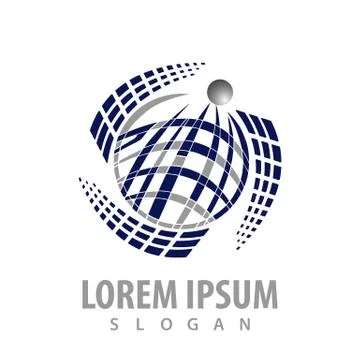 Rotate global technology concept design. Symbol graphic template element vect Stock Illustration
