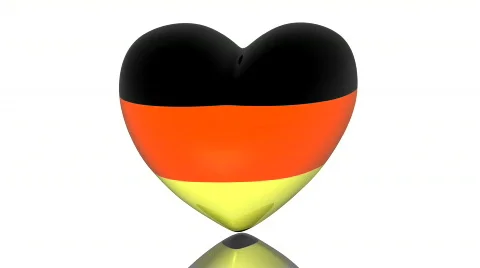 Rotate heart with germany flag texture isolated on a white background, loop 動画素材 303203