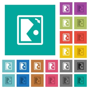 Rotate image right square flat multi colored icons Ilustración de archivo