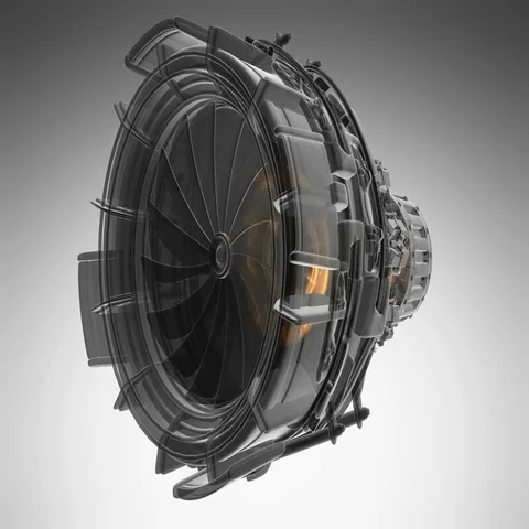 Rotate jet engine turbine of plane, aircraft concept, aviation and aerospace ind Stock Footage 69517725