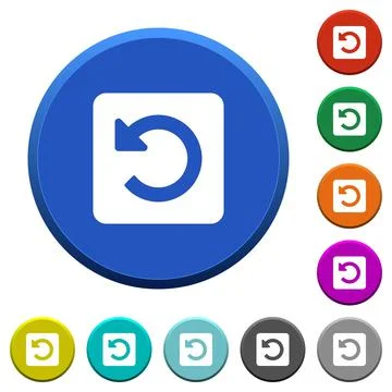 Rotate left beveled buttons Illustrazione stock