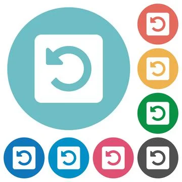 Rotate left flat round icons Illustrazione stock