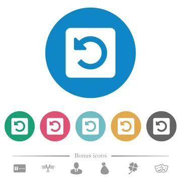 Rotate left flat round icons Stock Illustration