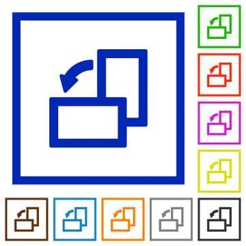 Rotate left framed flat icons イラスト素材