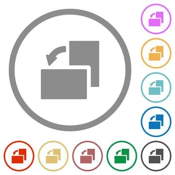 Rotate left solid flat icons with outlines Stock Illustration