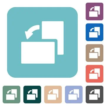 Rotate left solid rounded square flat icons 스톡 일러스트