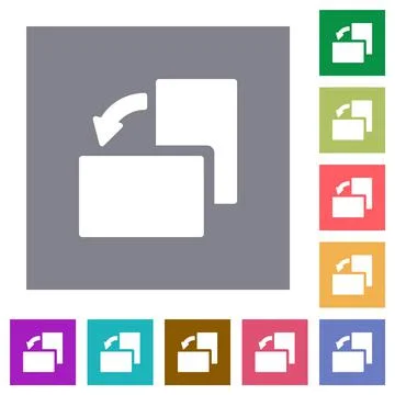 Rotate left solid square flat icons イラスト素材