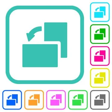 Rotate left solid vivid colored flat icons Illustrazione stock