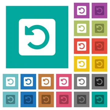 Rotate left square flat multi colored icons Illustrazione stock