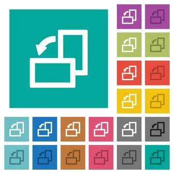 Rotate left square flat multi colored icons イラスト素材