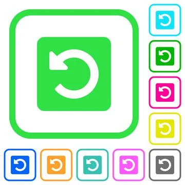 Rotate left vivid colored flat icons icons Stock Illustration