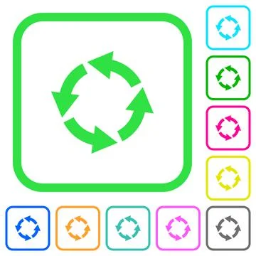 Rotate left vivid colored flat icons icons Illustrazione stock
