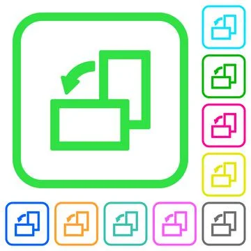 Rotate left vivid colored flat icons icons Stock Illustration