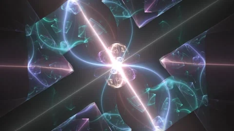 Rotate of light rays and gloss abstract figures Stock Footage 154712229