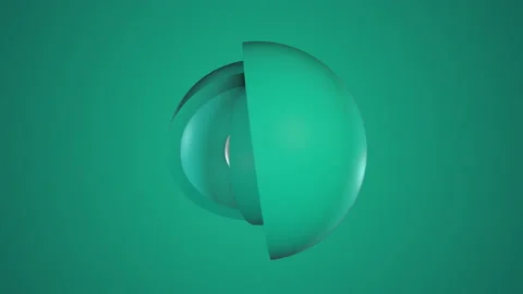 Rotate the mint hemispheres on a gradient green background. Three-dimensional an Stock Footage 154599413