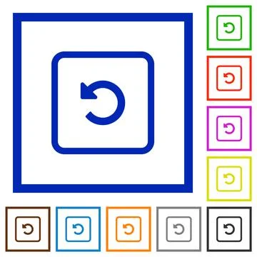 Rotate object left flat framed icons イラスト素材