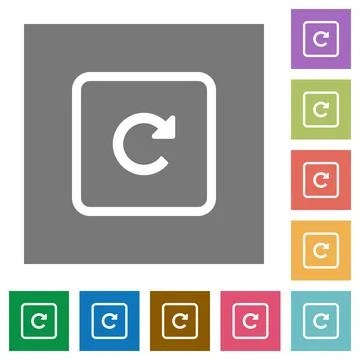 Rotate object right square flat icons イラスト素材