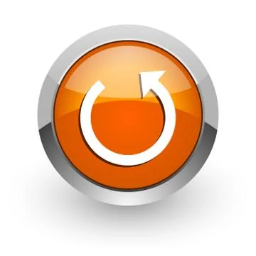 Rotate orange glossy web icon Stock Illustration