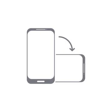 Rotate phone vector icon. Flip screen mobile phone device orientation symbol Stock Illustration