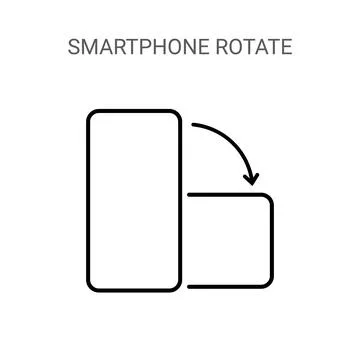 Rotate phone vector icon. Flip screen mobile phone device orientation symbol Stock Illustration