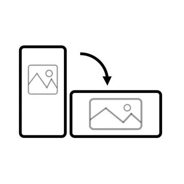 Rotate phone vector icon. Flip screen mobile phone device orientation symbol Stock Illustration
