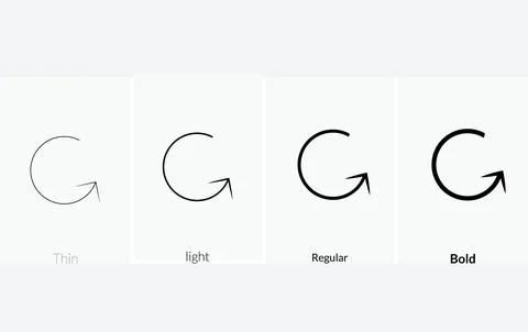 Rotate rectangle icon. Thin, Light Regular And Bold style design isolated Illustrazione stock