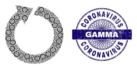 Rotate Recursion Composition of Rotate Items and Textured Coronavirus Gamma Stock Illustration