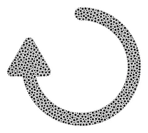 Rotate Right Arrow Composition Icon with Coronavirus Infection Elements Illustrazione stock