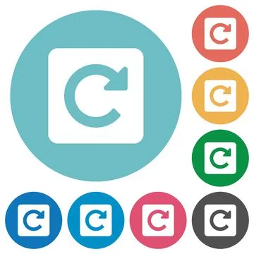 Rotate right flat round icons Illustrazione stock